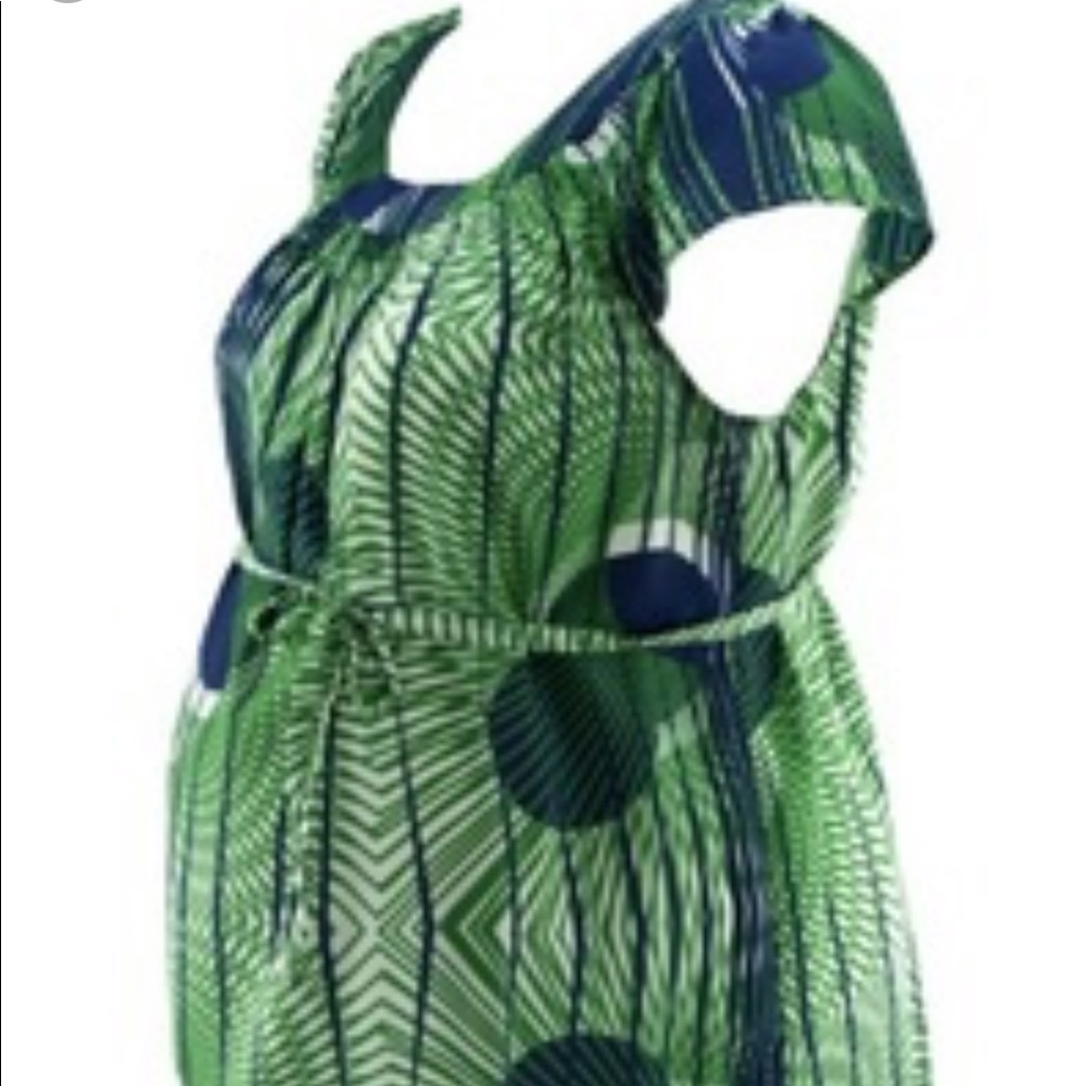 EUC Liz Lange Maternity green and blue blouse